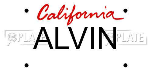 ALVIN California License Plate