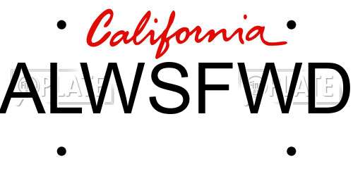 ALWSFWD California License Plate
