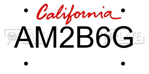 AM2B6G California License Plate