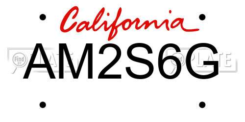 AM2S6G California License Plate