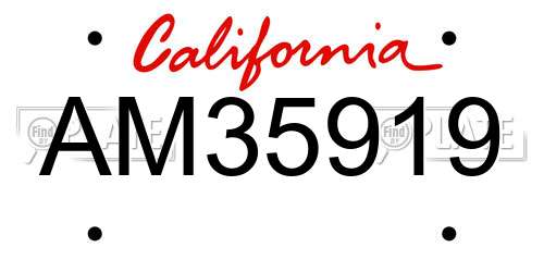 AM35919 California License Plate