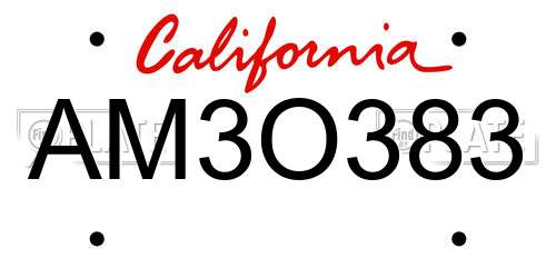 AM3O383 California License Plate