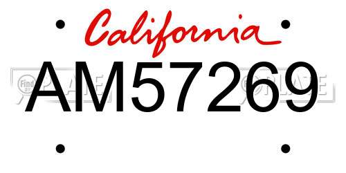 AM57269 California License Plate