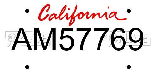 AM57769 California License Plate