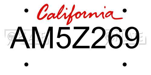 AM5Z269 California License Plate