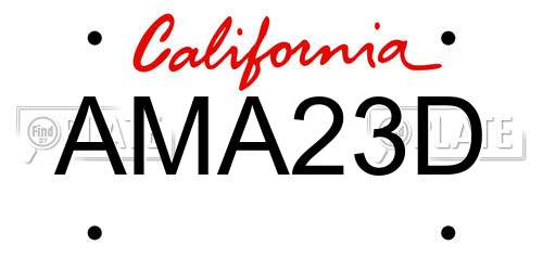 AMA23D California License Plate