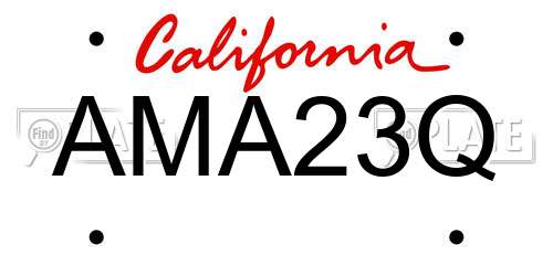 AMA23Q California License Plate