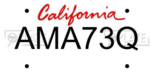 AMA73Q California License Plate