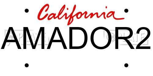 AMADOR2 California License Plate