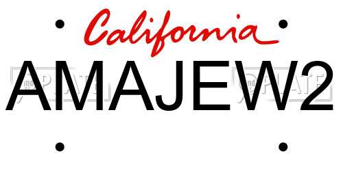 AMAJEW2 California License Plate