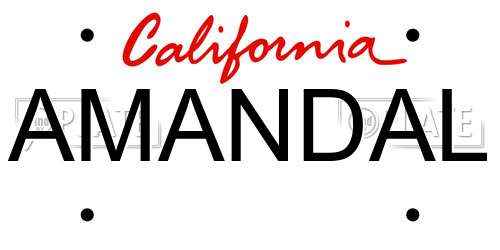 AMANDAL California License Plate