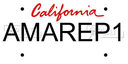 AMAREP1 California License Plate