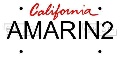 AMARIN2 California License Plate