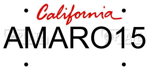 AMARO15 California License Plate