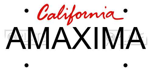AMAXIMA California License Plate