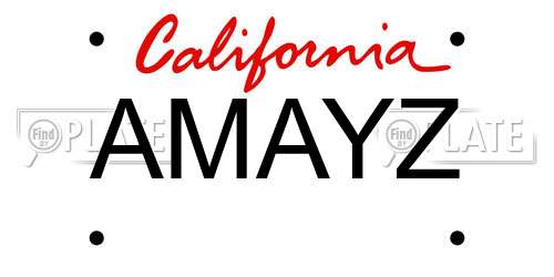 AMAYZ California License Plate
