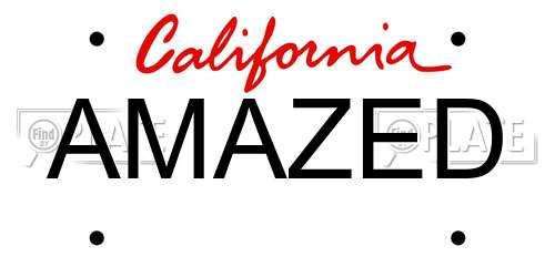 AMAZED California License Plate