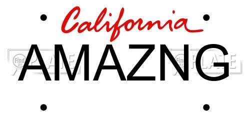 AMAZNG California License Plate