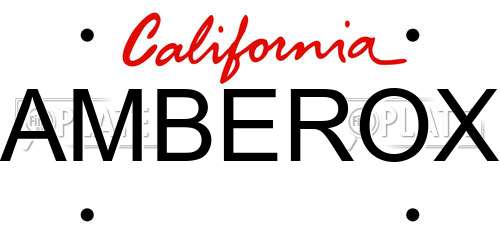 AMBEROX California License Plate