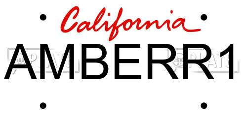 AMBERR1 California License Plate