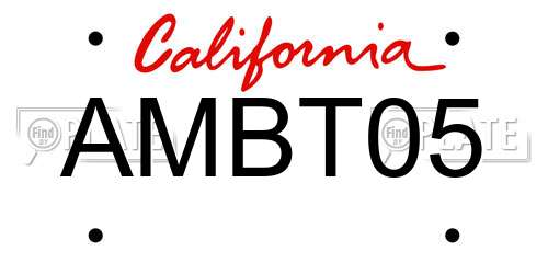 AMBT05 California License Plate