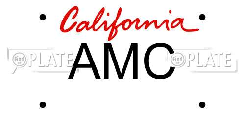 AMC California License Plate