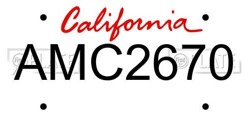 AMC2670 California License Plate