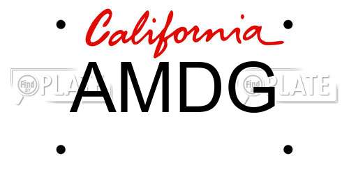 AMDG California License Plate