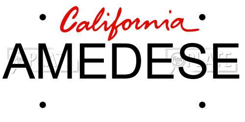 AMEDESE California License Plate