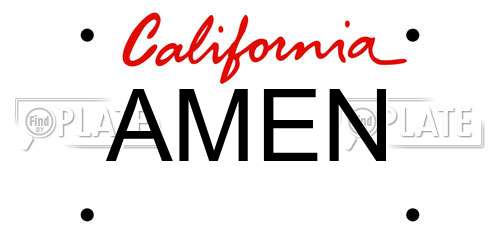 AMEN California License Plate