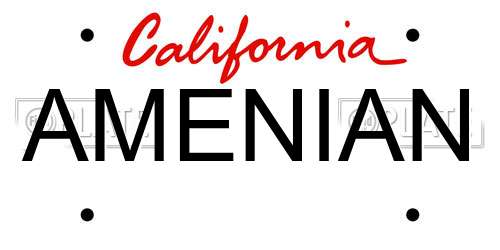 AMENIAN California License Plate