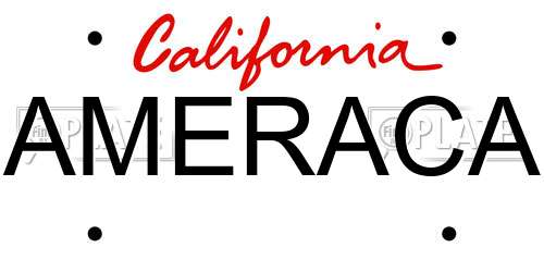 AMERACA California License Plate