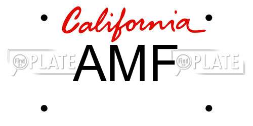 AMF California License Plate