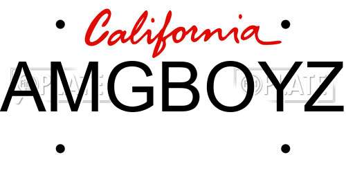 AMGBOYZ California License Plate