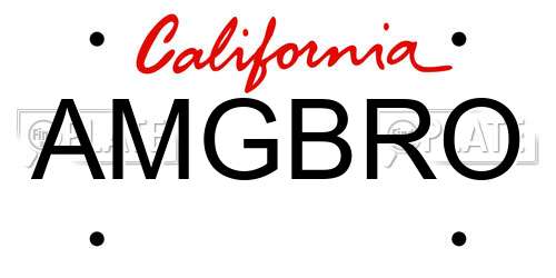 AMGBRO California License Plate