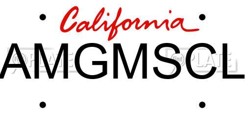 AMGMSCL California License Plate