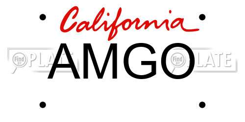 AMGO California License Plate