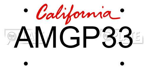 AMGP33 California License Plate