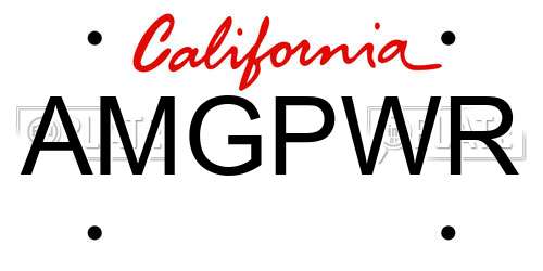 AMGPWR California License Plate