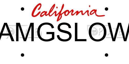 AMGSLOW California License Plate