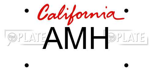 AMH California License Plate