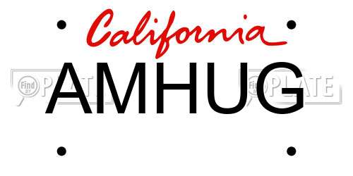 AMHUG California License Plate