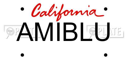 AMIBLU California License Plate