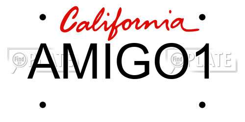 AMIGO1 California License Plate
