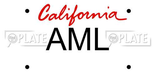 AML California License Plate