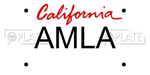 AMLA California License Plate