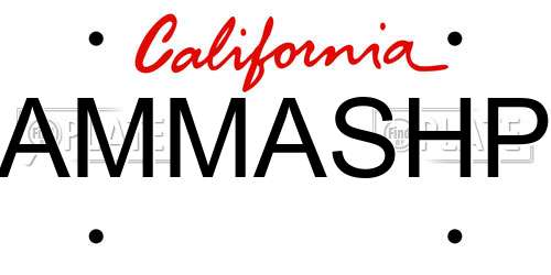 AMMASHP California License Plate