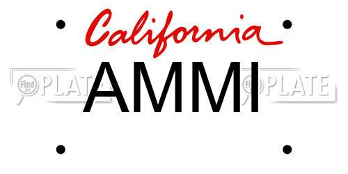 AMMI California License Plate