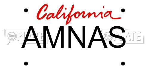 AMNAS California License Plate