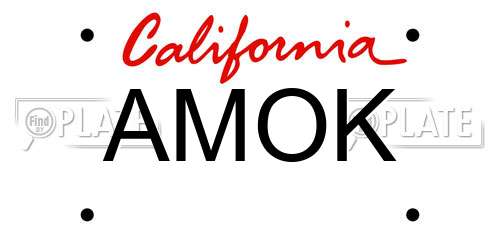 AMOK California License Plate